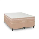 Ver imagem 1 de Cama Box Casal Bipartido Bege + Colchão Paris Molas Bege Bege/bege