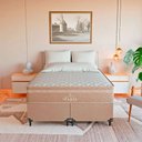 Ver imagem 2 de Cama Box Casal Bipartido Bege + Colchão Paris Molas Bege Bege/bege