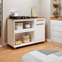 Ver imagem 2 de Balcão Cooktop Chicago 4 Bocas 1 Porta 1 Gaveta Kaiki:Branco