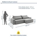 Ver imagem 3 de Sofá de Veludo Prateado 250cm Kairós