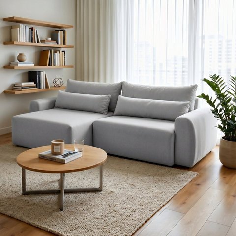 Sofá de Veludo Prateado 250cm Kairós