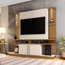 Ver imagem 2 de Estante Home Theater para Tv até 60 Pol. com Led York Cinamomo/off White/ripado - Bechara