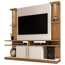 Ver imagem 1 de Estante Home Theater para Tv até 60 Pol. com Led York Cinamomo/off White/ripado - Bechara