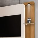 Ver imagem 3 de Estante Home Theater para Tv até 60 Pol. com Led York Cinamomo/off White/ripado - Bechara