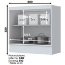 Ver mais imagens de Cozinha Modulada 10 Peças 14 Portas 7 Gavetas S/ Tampo Americana Henn