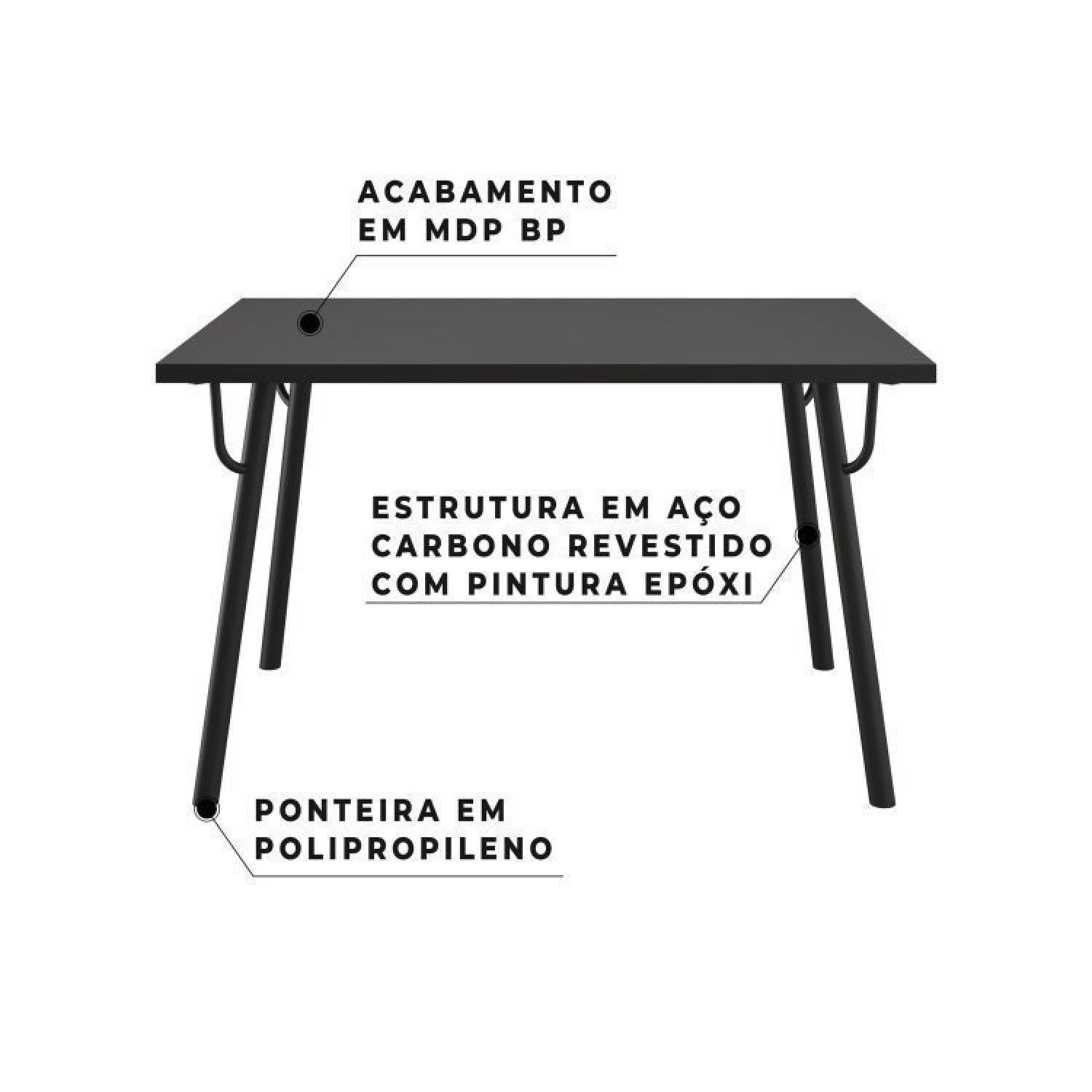 Conjunto Mesa Orbit com 4 Cadeiras de Jantar Tolix Industrial Aço Espresso Móveis - 4