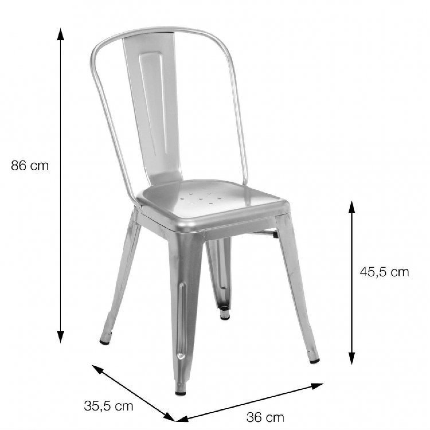 Conjunto Mesa Orbit com 4 Cadeiras de Jantar Tolix Industrial Aço Espresso Móveis - 7