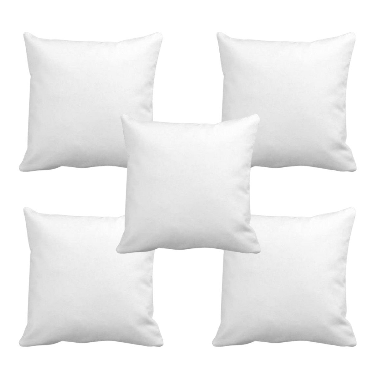 Kit 5 Enchimentos Refil Almofada Sofá 40x40 Fibra SiliconadaBranco