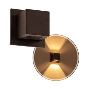 Arandela Box Cubo Pequena 2 Fachos Marrom Parede Muro St1318