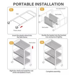 CARRINHO ORGANIZADOR GRANDE 5 PRATELEIRAS MULTIUSO EM AÇO CASA Escritório SALAO AUXILIAR PRETO - 8