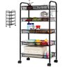 CARRINHO ORGANIZADOR GRANDE 5 PRATELEIRAS MULTIUSO EM AÇO CASA Escritório SALAO AUXILIAR PRETO - 1