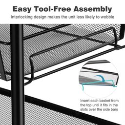 CARRINHO ORGANIZADOR GRANDE 5 PRATELEIRAS MULTIUSO EM AÇO CASA Escritório SALAO AUXILIAR PRETO - 7