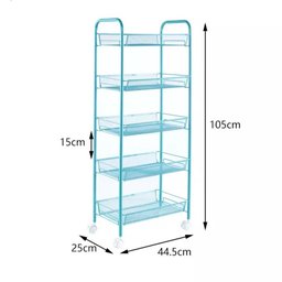 CARRINHO ORGANIZADOR GRANDE 5 PRATELEIRAS MULTIUSO EM AÇO CASA Escritório SALAO AUXILIAR PRETO - 6
