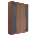 Ver imagem 1 de Guarda Roupa Casal Ripado 4 Portas Elvas Jatobá Grafite