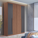 Ver imagem 4 de Guarda Roupa Casal Ripado 4 Portas Elvas Jatobá Grafite