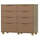 Ver imagem 2 de Cômoda Quarto 121cm 8 Gavetas Delmont Nature/camarim V02 - Mpozenato