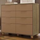 Ver imagem 1 de Cômoda Quarto 121cm 8 Gavetas Delmont Nature/camarim V02 - Mpozenato