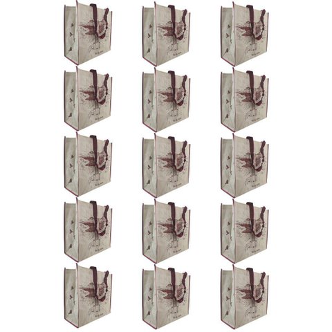 Bolsa Ecologica Kit 15 Unidades Sacola Ecobag de Ombro Reutilizavel Multiuso Dobravel Alça Compras
