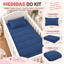 Ver imagem 4 de Kit de Berço 03 Pçs Malha 100% Algodão Azul Marinho