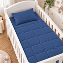 Ver imagem 1 de Kit de Berço 03 Pçs Malha 100% Algodão Azul Marinho