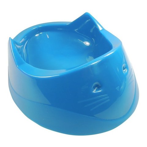 Comedouro Plástico Cara Do Gato 200 Ml - Azul Furação Pet