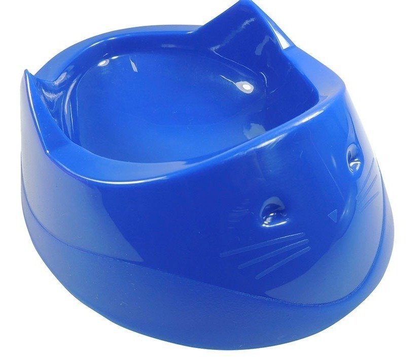 Comedouro Plástico Cara Do Gato 200 Ml - Azul Furação Pet - 3