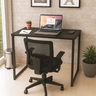 Mesa Escrivaninha Industrial Slim 90x45cm Compacta Apartamento 100% Mdf e Aço - 1