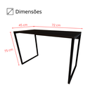Ver imagem 4 de Mesa Escrivaninha Industrial Slim 90x45cm Compacta Apartamento 100% Mdf e Aço