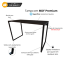 Ver imagem 2 de Mesa Escrivaninha Industrial Slim 90x45cm Compacta Apartamento 100% Mdf e Aço