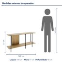 Ver imagem 3 de Aparador Sólis - Largura: 160 cm - Cor: Álamo - Metal: Preto