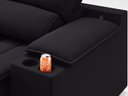 Ver imagem 7 de Sofá com Porta Copos Carregador USB Ret Rec Murano 2,30m Velosuede Preto - NETSOFAS