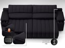Ver imagem 6 de Sofá com Porta Copos Carregador USB Ret Rec Murano 2,30m Velosuede Preto - NETSOFAS