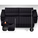 Ver imagem 6 de Sofá com Porta Copos Carregador USB Ret Rec Murano 2,30m Velosuede Preto - NETSOFAS