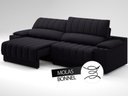 Ver imagem 5 de Sofá com Porta Copos Carregador USB Ret Rec Murano 2,30m Velosuede Preto - NETSOFAS