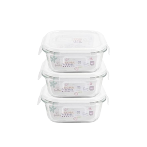 3 Un Potes Hermético de Vidro C/válvula Branco 300ml