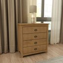 Ver imagem 5 de Cômoda Madeira Maciça 4 Gavetas Quarto Closet Boho Rústico:Freijo