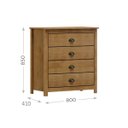 Ver imagem 3 de Cômoda Madeira Maciça 4 Gavetas Quarto Closet Boho Rústico:Freijo