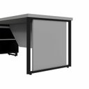 Ver mais imagens de Mesa Executiva com Armário Lateral e Caixa de Tomadas 3 Gavetas 180cm Corporate Cinza Sagrado e Pret