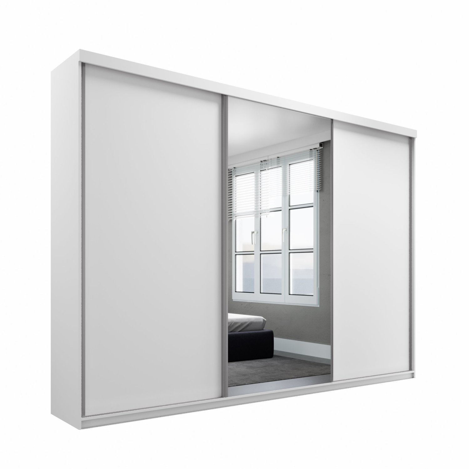 Guarda Roupa Casal com Espelho 3 Portas 100% MDF BP Altdorf - 7