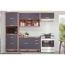 Ver mais imagens de Módulo Cozinha Mgm Eloise Balcão C/4 Gavetas e 1 Porta Basculante Riscada C/tampo 120 Cm Freijo/