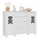 Ver imagem 2 de Cômoda Infantil 125cm 2 Portas com Vidro e 4 Gavetas Fofura Multimóveis Mp4485 Branco