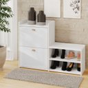 Ver imagem 3 de Sapateira Daniela com 2 Portas Organizador de Sapatos Cor:branco