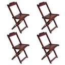 Ver imagem 2 de Conjunto de Mesa com 4 Cadeiras de Madeira Dobravel 70x70 Imbuia