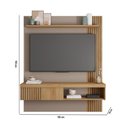 Ver imagem 3 de Painel Tv 55 Pol 150cm Bancada Suspensa Ripado Luana Fendi/buriti C01 - D’Rossi
