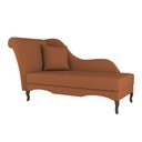 Ver imagem 5 de Divã Recamier Chaise Longue Valentina Clássico com Pés de Madeira Veludo Terracota - Desk Design