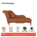 Ver imagem 3 de Divã Recamier Chaise Longue Valentina Clássico com Pés de Madeira Veludo Terracota - Desk Design
