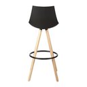 Ver imagem 2 de Kit 2 Banquetas Altas Lorena Rivatti Polipropileno Preta Base Madeira