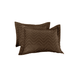 Par de Capa Porta Travesseiro Matelado Microfibra com Abas Cama Posta:marrom - 2