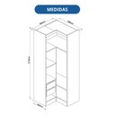 Ver imagem 3 de Móveis para Quarto Módulo Canto Reto 2 Porta Infinity