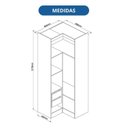 Ver imagem 6 de Móveis para Quarto Módulo Canto Reto 2 Porta Infinity Marrom/Cedro/Pistache Line